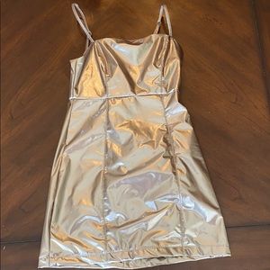 FOREVER 21 SMALL METALLIC MINI DRESS